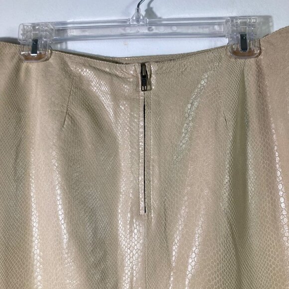 Womens Vintage Y2K Pelle Studio Wilsons Lined Leather Skirt Tan 12 - Picture 4 of 6